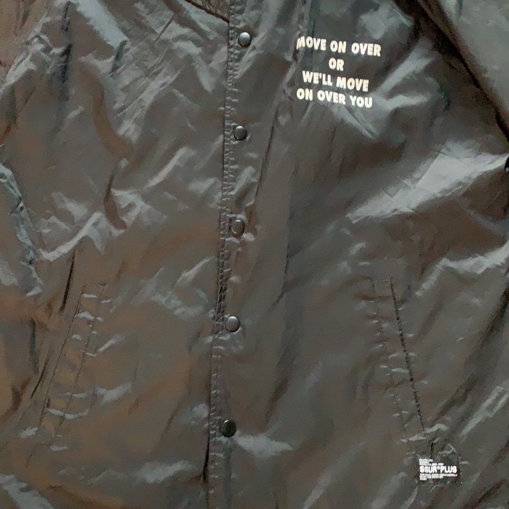 SSUR black coach jacket button down with snaps & pockets size large - Picture 5 of 6